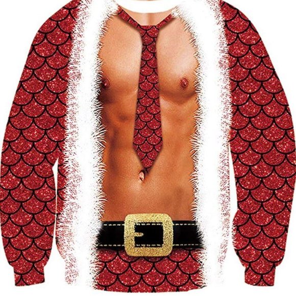 Christmas for Men Pullover Sweater Crewneck Long Sleeve - Picture 1 of 4